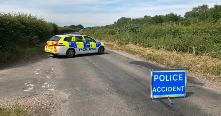 Derbyshire road closed after fire broke out form what they thought was an electrical line