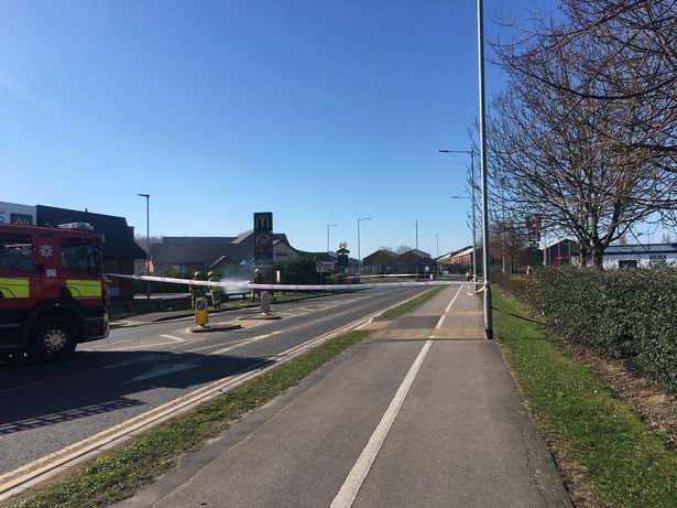 McDonalds evacuated and road closed after fire breaks out