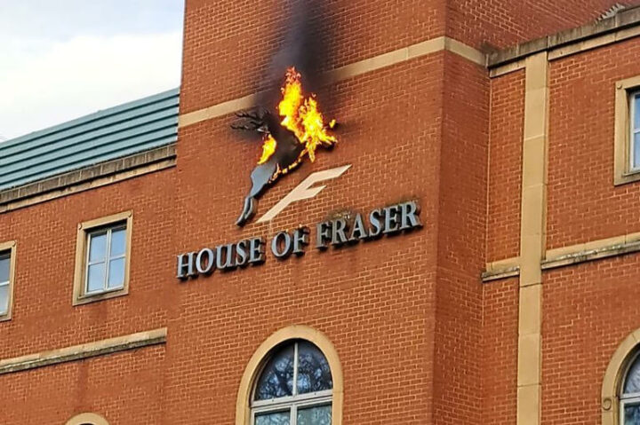 Fire service confirms electrical fault to be the cause of Nottingham House of Fraser sign fire