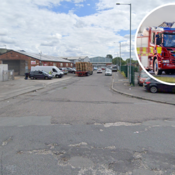 fire breaks out in skip at commercial building