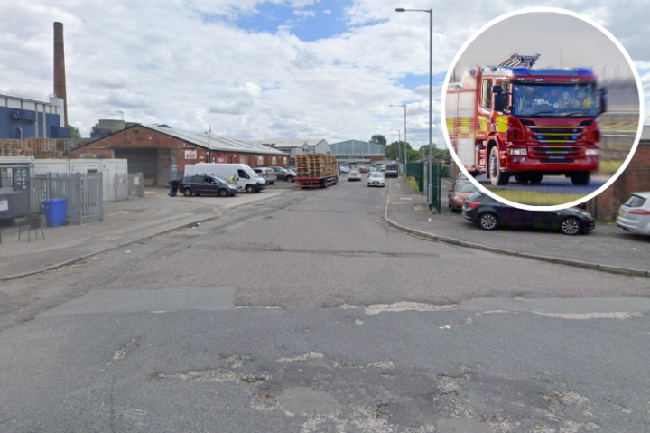 fire breaks out in skip at commercial building